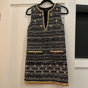 Rachel Zoe Tweed Gold & Pearl Dress